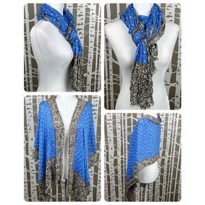 Cruise Ready Cornflower Blue Polka Dot Scarf Wrap